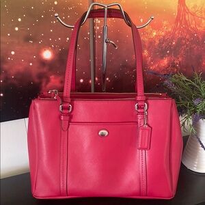 Coach Peyton Leather Jordan Double Zip Carryall Bag